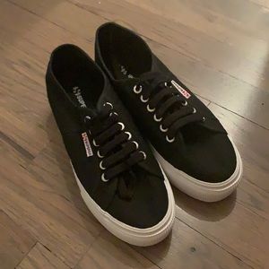 Superga black platform sneakers (size 39)